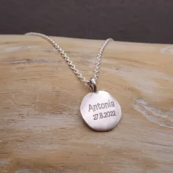 Runder Silberanhänger im Münzdesign "Ichthys Tag" christliches Fischsymbol inkl. Gravur, Konfirmation, Kommunion