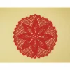 Rundes Häkeldeckchen rot Ø 25 cm Weihnachtsstern