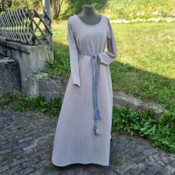 Rundhals Ausschnitt Wikinger Leinen Kleid, used look, Unterkleid, Mittelalter, stonewashed Leinen, Toraxacum