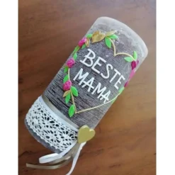 RUSTICA, VINTAGE-Look, SHABBY, Rustikal, Kerze Muttertag Muttertagkerze Muttertagskerze, keine Folie, Wachsbeschriftung,