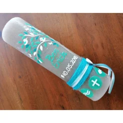 RUSTICA, VINTAGE-Look, SHABBY, Rustikal, Taufkerze, Lebensbaum, Baum, Mädchen, Junge, Kerze, Taufe, keine Folie, inkl Wa