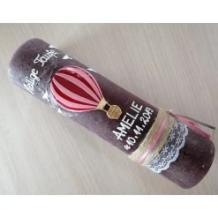 RUSTICA VINTAGE-Look SHABBY Rustikal Taufkerze Fesselballon Ballon Taube Mädchen Kerze keine Folie Wachsbeschriftung