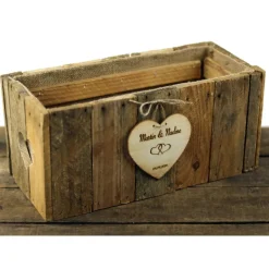 RUSTIKALE BLUMENKISTE aus alten Obstkistenbrettern Geschenk Brautpaar Hochzeit Holz TISCHDEKO Weinkiste Blumenkasten Graviert Personalisiert