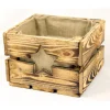 Rustikale Blumenkiste Weihnachtsgeschenk Vintage Holzkiste mit Stern Obstkiste für Blumen Geschenkkorb Blumentopf aus Holz Weihnachtsstern