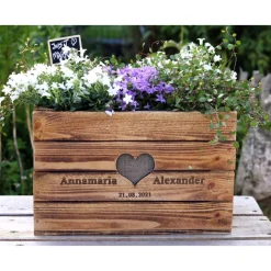 Rustikale GESCHENKEKISTE PERSONALISIERT HOCHBEET Hochzeit Vintage Holzkiste Hochzeitsgeschenk Hölzerner Jahrestag