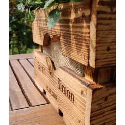 Rustikale OBSTKISTE Blumenkiste TISCHDEKO Hochzeitsgeschenk Geschenk Brautpaar Personalisiert aus Holz Vintage Hölzerne Jahrestag Valentin