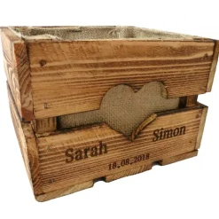 Rustikale OBSTKISTE Blumenkiste TISCHDEKO Hochzeitsgeschenk Geschenk Brautpaar Personalisiert aus Holz Vintage Hölzerne Jahrestag Valentin