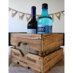 Rustikale OBSTKISTE Blumenkiste TISCHDEKO Hochzeitsgeschenk Geschenk Brautpaar Personalisiert aus Holz Vintage Hölzerne Jahrestag Valentin