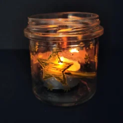 SALE -30% (Code: NEUEABENTEUER) |  Handbemaltes Glas mit Hexenkätzchen – vielseitig als Windlicht oder Stiftehalter