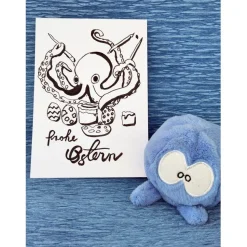 SALE -30% (Code: NEUEABENTEUER) | Handgemalte Osterkarte lustige Oktopus im Osterstress
