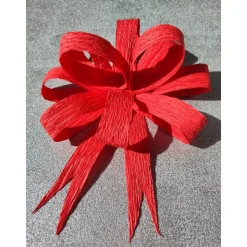 SALE -30% (Code: NEUEABENTEUER) | Dekorative Schleife aus farbechtem Floristenkrepp – rot, Ø ca. 20 cm