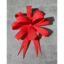 SALE -30% (Code: NEUEABENTEUER) | Dekorative Schleife aus farbechtem Floristenkrepp – rot, Ø ca. 20 cm