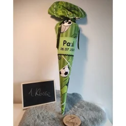 SALE Schultüte aus Stoff Fußball 70cm grün