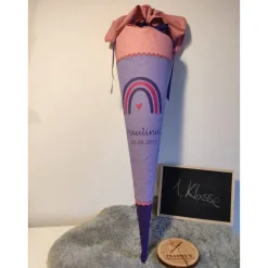 SALE Schultüte aus Stoff Regenbogen 70cm