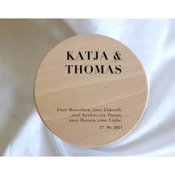 Sandzeremonie Glas mit Holzdeckel Hochzeitsbrauch Windlicht Design Typography