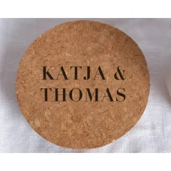 Sandzeremonie Glas mit Holzdeckel Hochzeitsbrauch Windlicht Design Typography