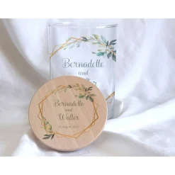 Sandzeremonie Glas mit Holzdeckel Hochzeitsbrauch Windlicht Design Bernadette