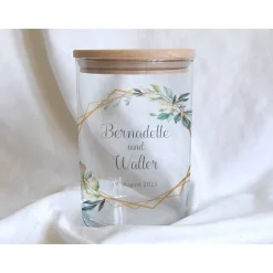 Sandzeremonie Glas mit Holzdeckel Hochzeitsbrauch Windlicht Design Bernadette