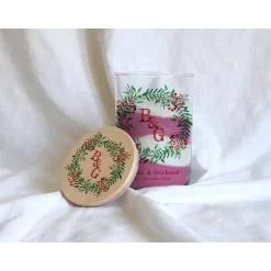 Sandzeremonie Glas mit Holzdeckel Hochzeitsbrauch Windlicht Design Christmas Wreath