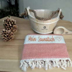 Saunatuch mit Namen aus Baumwolle, 100x180 bestickt Geschenk Geburtstag JGA Abitur Abschluss Geschenk Muttertagsgeschenk
