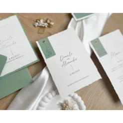 Save the Date Karte - „Modern Greenery“ - Modernes & detailreiches Design - verschiedene Farben - Hochzeitseinladung