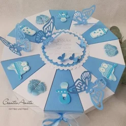 Schachteltorte - Geldgeschenk zur Geburt-Taufe SCHMETTERLINGE - Geldgeschenkverpackung