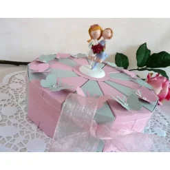Schachteltorte, Hochzeitstorte, Geldgeschenktorte, Geldverpackung 23cm Ø  für eine Frauenhochzeit