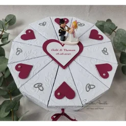 Schachteltorte RINGE WEISS-BEERE Geldgeschenk Torte Hochzeit Geschenkidee