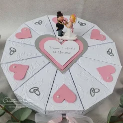 Schachteltorte RINGE WEISS-ROSA Geldgeschenk Torte Hochzeit Geschenkidee