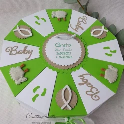 Schachteltorte Torte BABY GRÜN-WEISS Taufe Geburt