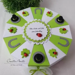 Schachteltorte Torte GLÜCK Geldgeschenk Geburtstag