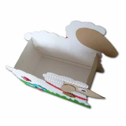 Schaf Osternest, Lämmchen als Osterkörbchen oder Osterdeko, Frühlingsdekoration, Verpackung für Geschenke aus Wellpappe