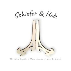 Schiefer und Holz / personalisierbare Schieferplatte mit Gravur und Holzdekor / Geschenk für beste Freundin