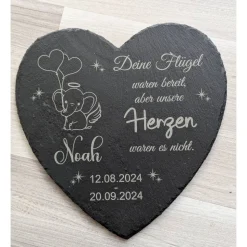 Schieferplatte, Gedenkstein für Sternenkinder, Grabschmuck personalisiert, Gedenktafel, ab 20cm
