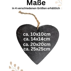 Schieferplatte Herz, Grabschmuck personalisiert, Gedenktafel, Bärchen mit Herz 10cm-25cm