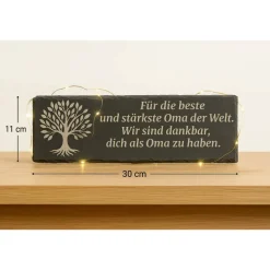 Schieferplatte mit Gravur – Baum des Lebens – Geschenk für die beste Oma – liebevolles Dankeschön