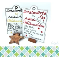 Schild /Anhänger Weihnachtsrezept