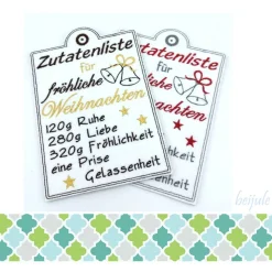 Schild /Anhänger Weihnachtsrezept
