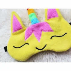 Schlafmaske, Schlafbrille einhorn gelb Regenbogen unicorn frauen kinder Reise-Zubehör Reise-Accessoire Spa-maske Augenbi