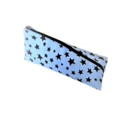 Schlampermäppchen, Federmäppchen blau mit Sterne, dreieckig