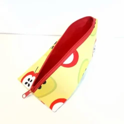 Schlampermäppchen, Federmäppchen gelb mit Äpfel, dreieckig