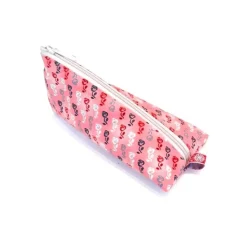 Schlampermäppchen, Federmäppchen rosa geblümt, dreieckig