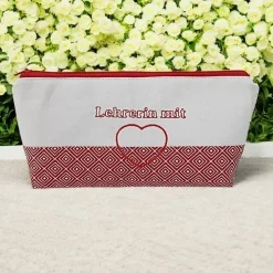 Schlampermäppchen "Lehrerin mit Herz", Federmäppchen, Stifte Mäppchen