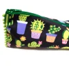 Schlampermäppchen mit Kaktus Motiv, Federmäppchen dreieckig
