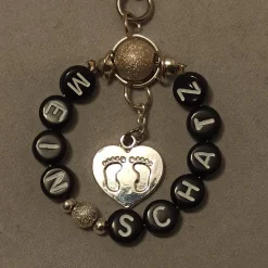 Schl.-Anhänger Geschenk „MEIN SCHATZ“ schwarz/silber