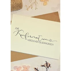 Schlichte Konfirmationskarte A6 – Minimalistische Glückwunschkarte mit Umschlag | Stilvolle Karte zur Konfirmation