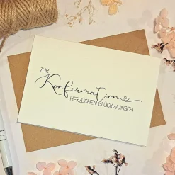 Schlichte Konfirmationskarte A6 – Minimalistische Glückwunschkarte mit Umschlag | Stilvolle Karte zur Konfirmation