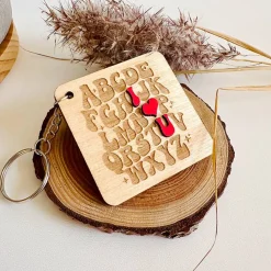 Schlüsselanhänger - ABC - Valentinstag - Liebe - Holz