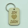 Schlüsselanhänger aus Holz Ich liebe Dich - Geschenk zum Valentinstag, Hochzeitstag, Jahrestag