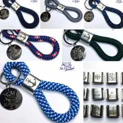 Schlüsselanhänger aus Tau versilberter Slider - mehrere Farben